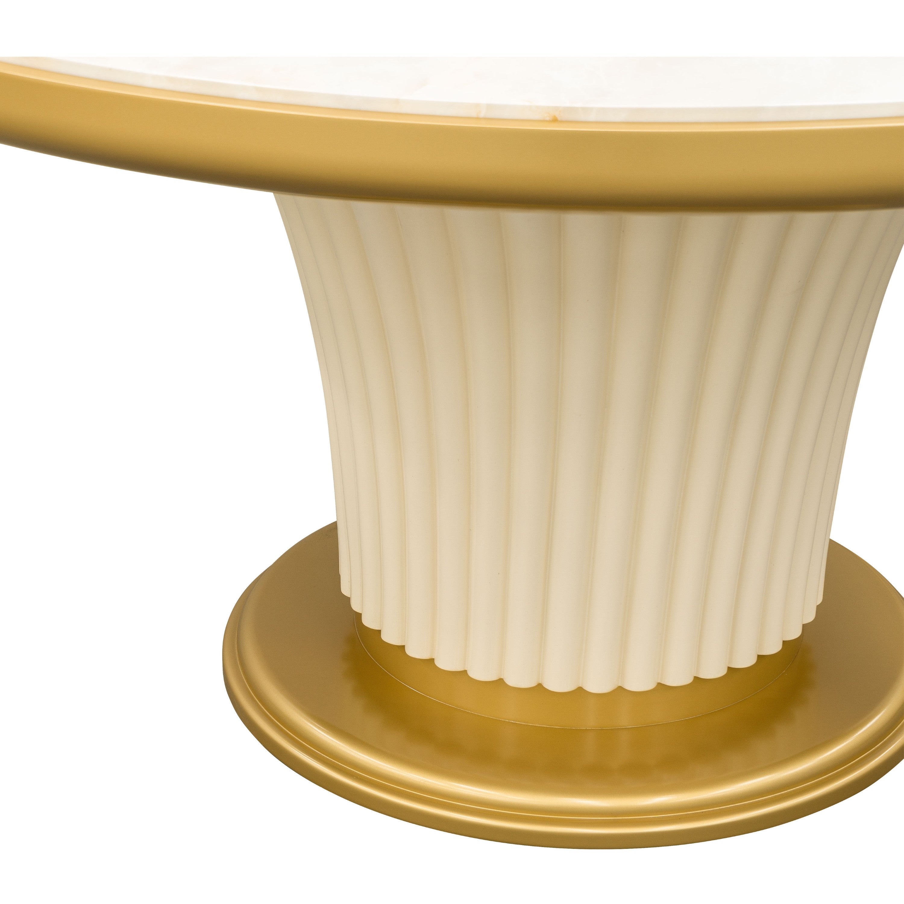 Michael Amini Scotts Square Round Dining Table - Light Champagne