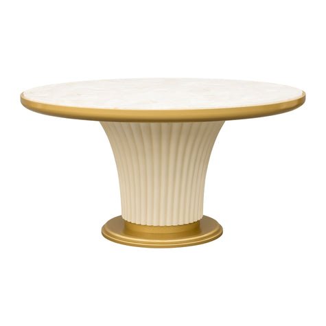 Michael Amini Scotts Square Round Dining Table - Light Champagne