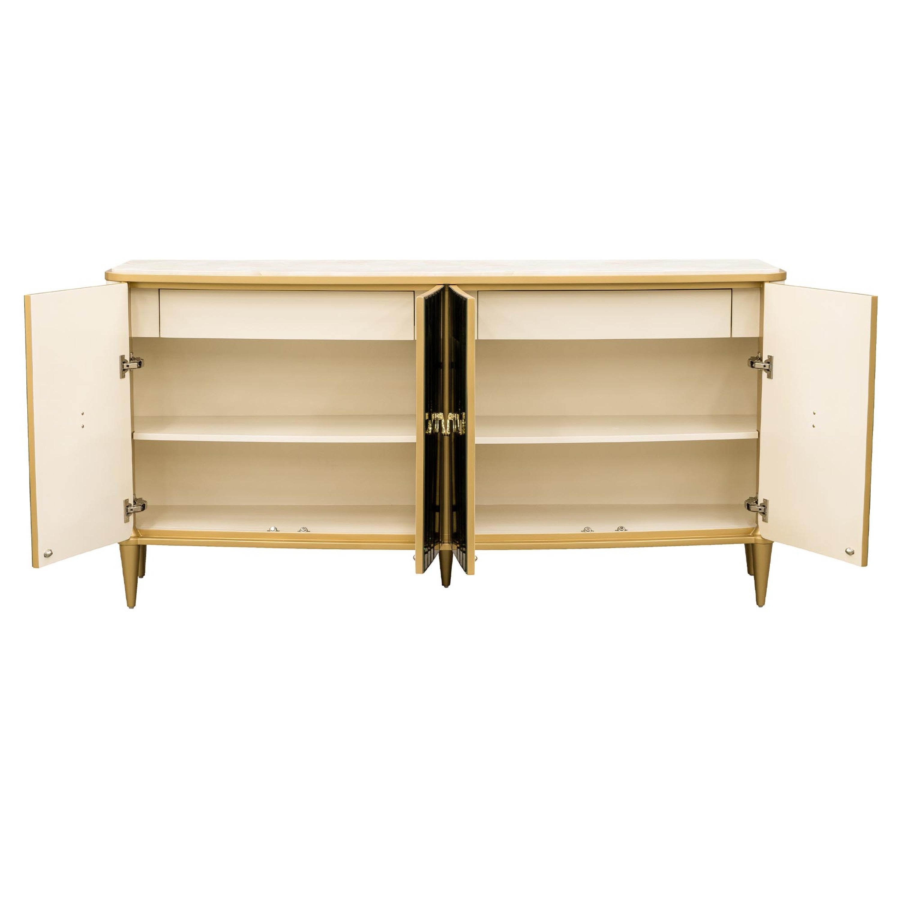 Michael Amini Scotts Square Sideboard - Light Champagne