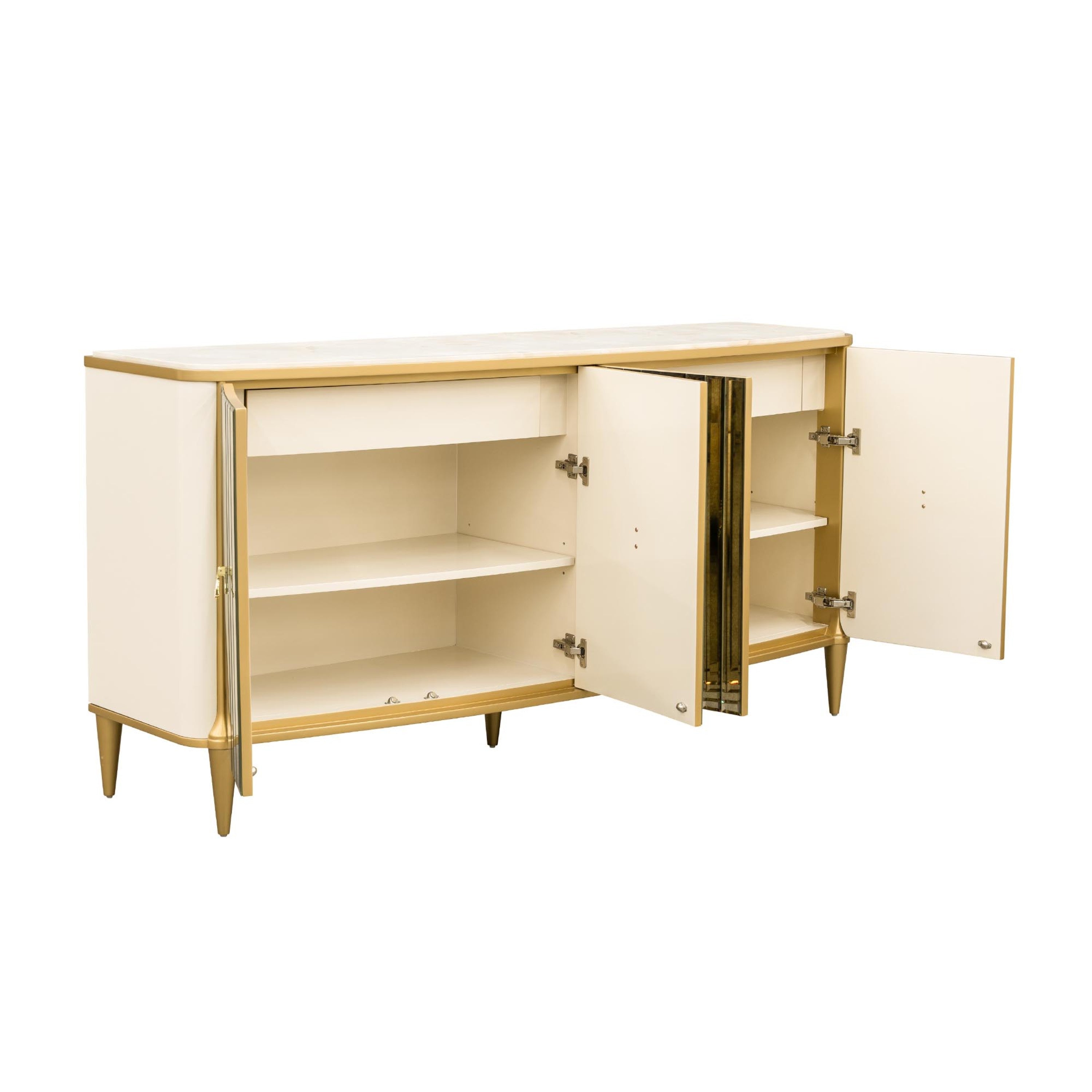 Michael Amini Scotts Square Sideboard - Light Champagne