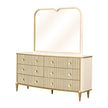 Michael Amini Scotts Square Dresser with Mirror - Light Champagne