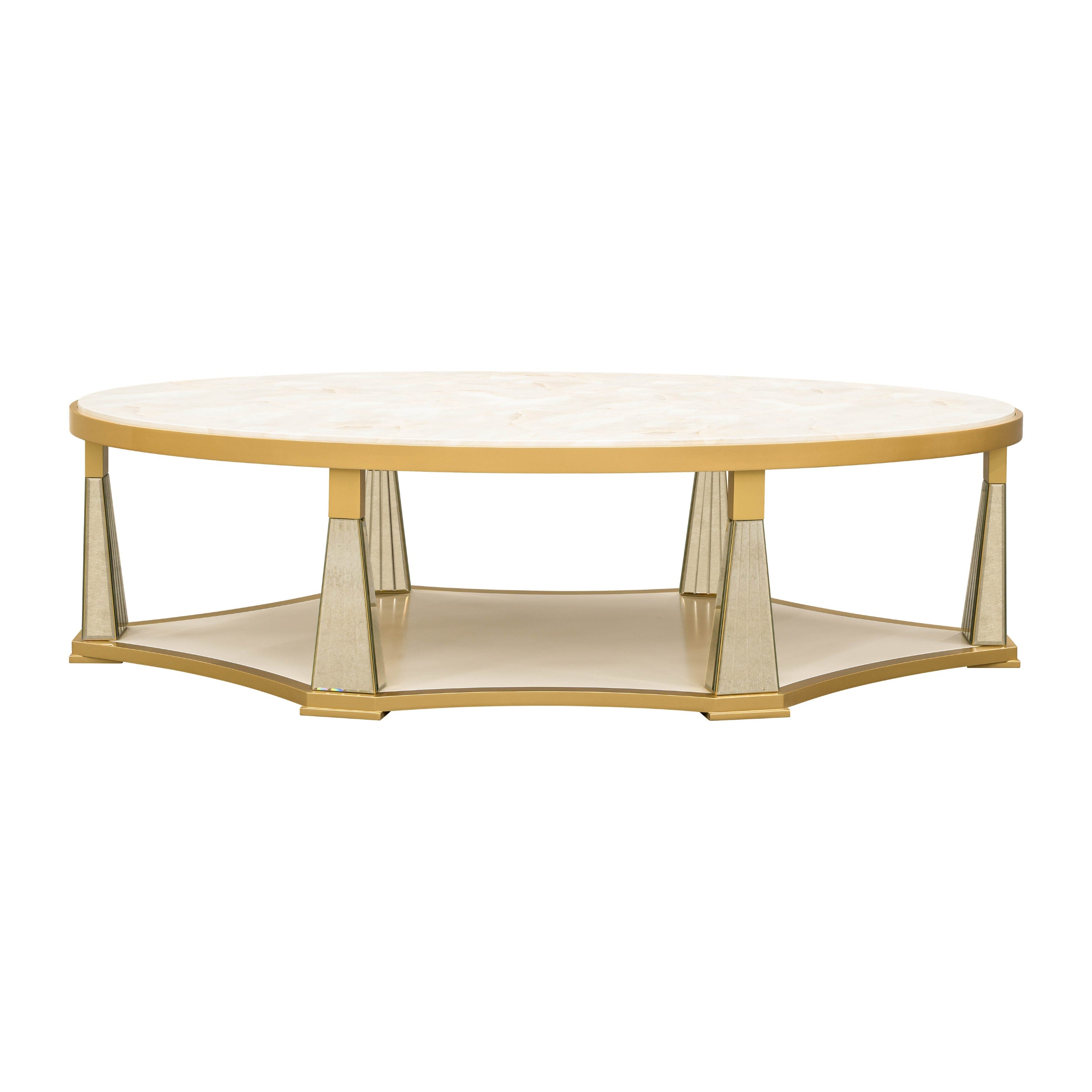 Michael Amini Scotts Square Cocktail Table - Light Champagne