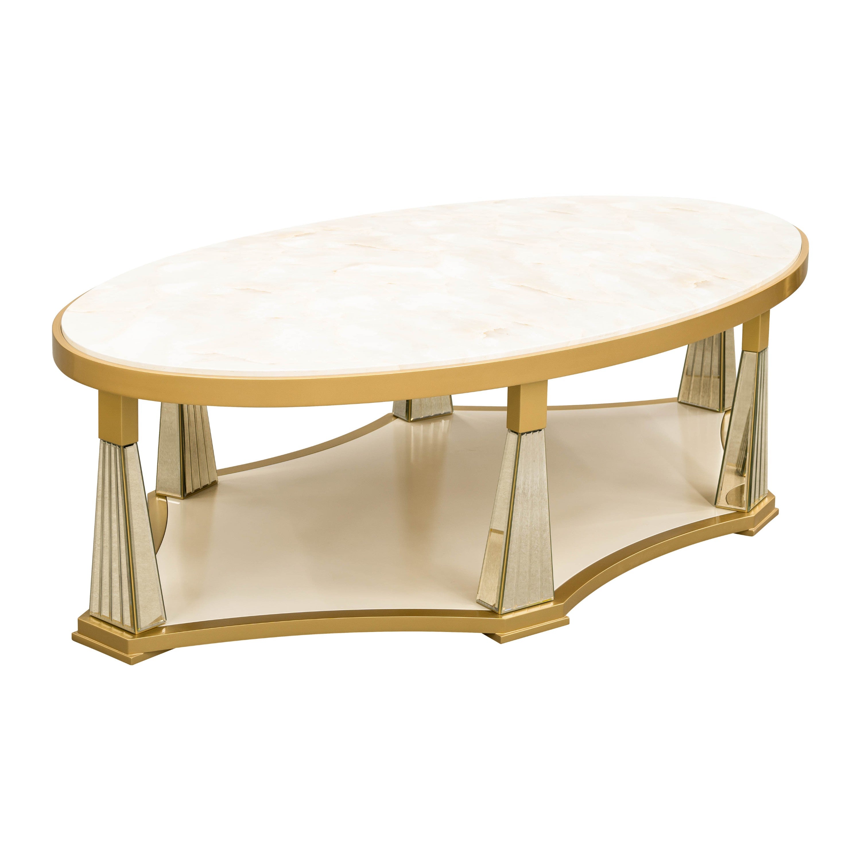 Michael Amini Scotts Square Cocktail Table - Light Champagne