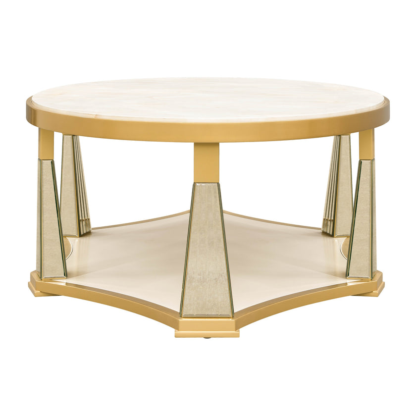 Michael Amini Scotts Square Cocktail Table - Light Champagne