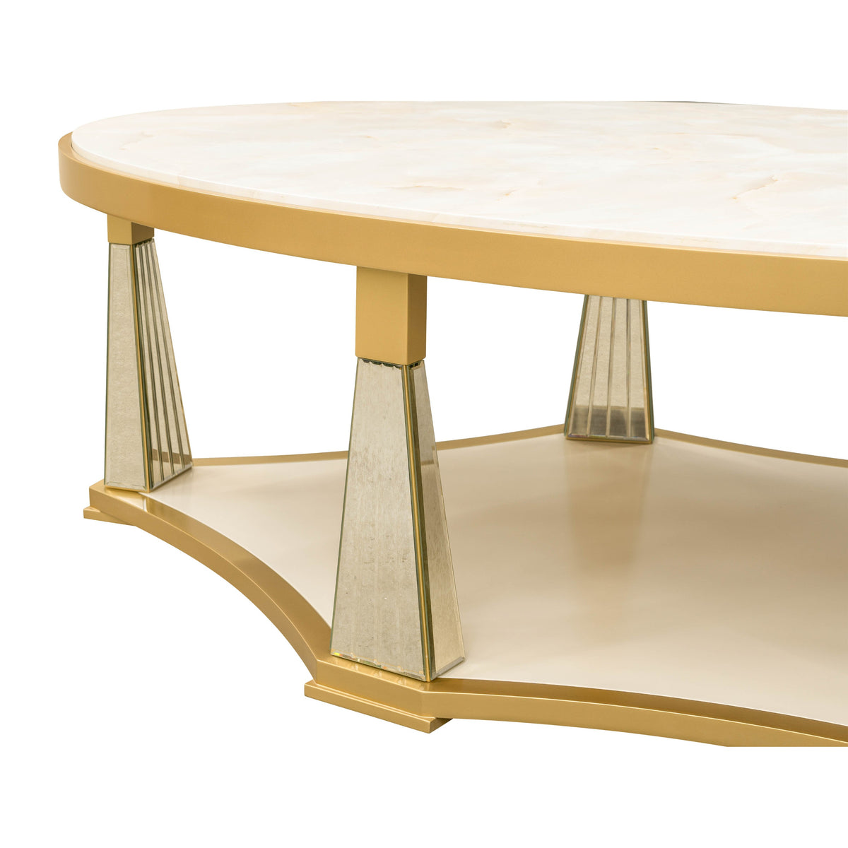 Michael Amini Scotts Square Cocktail Table - Light Champagne