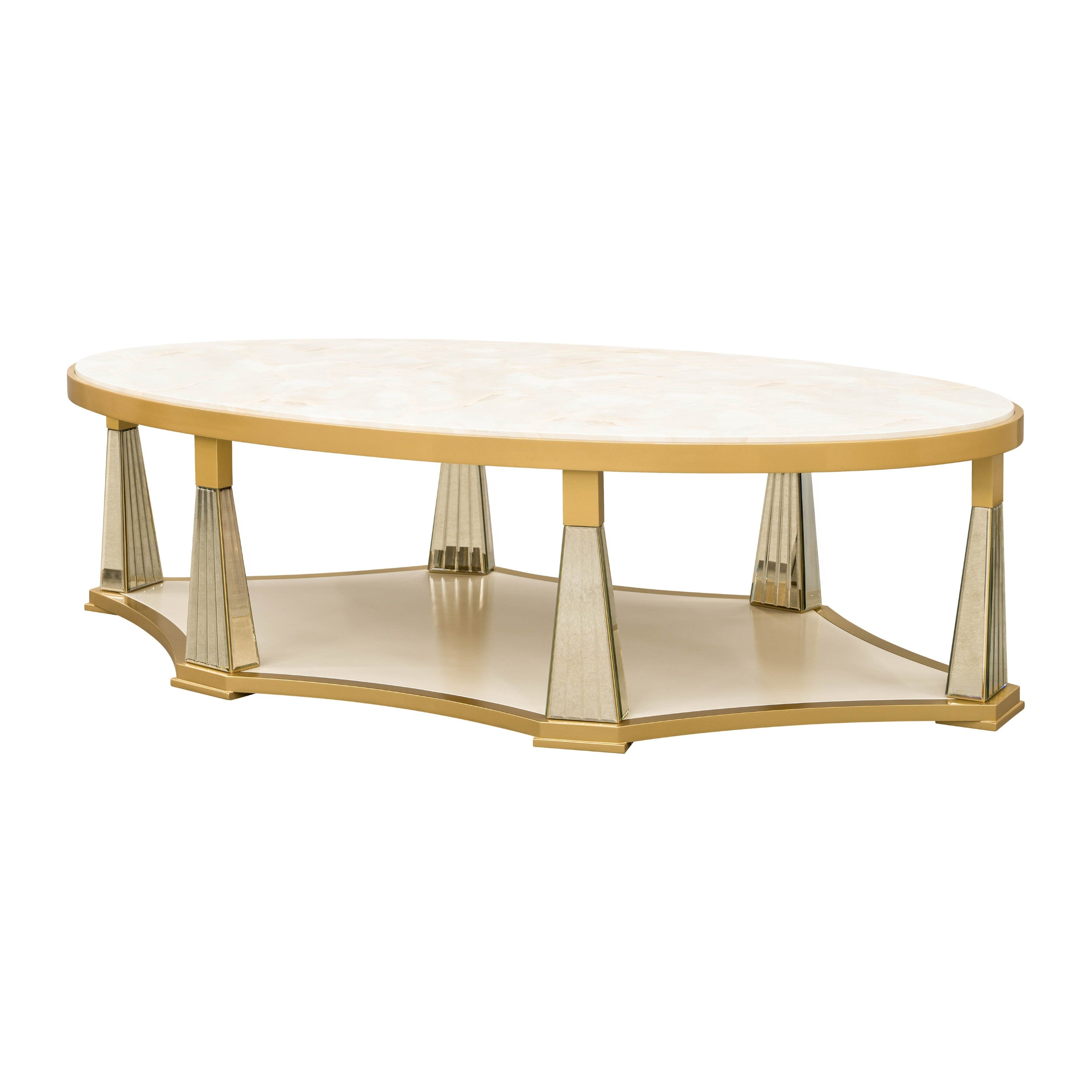 Michael Amini Scotts Square Cocktail Table - Light Champagne