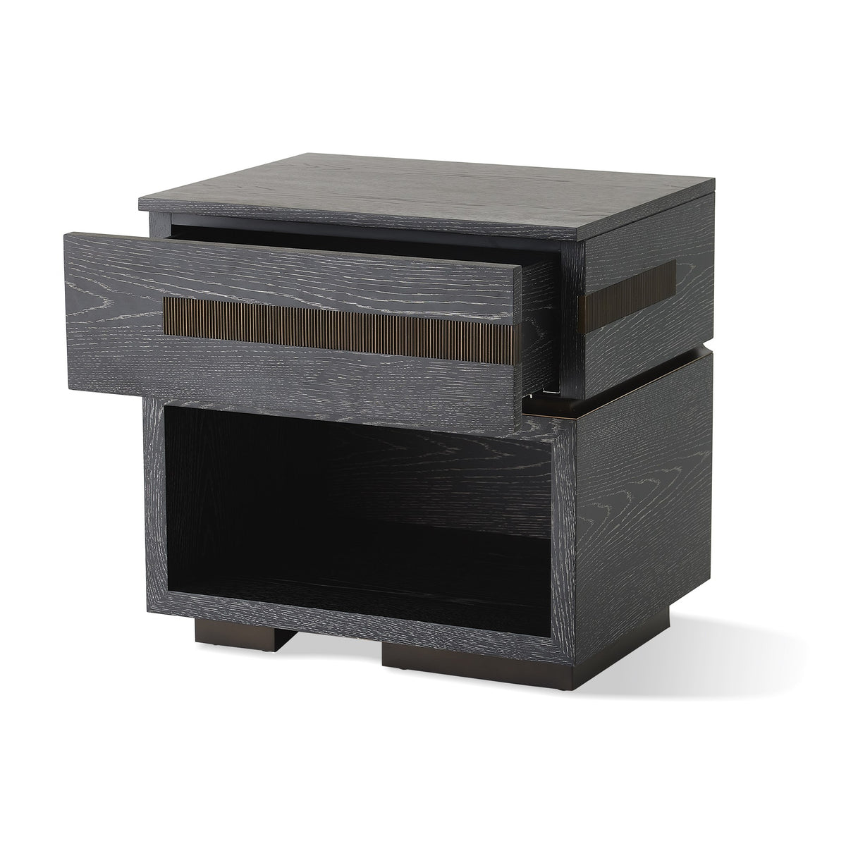 Global Views Brazil Bedside Chest-Right-Black Cerused Oak