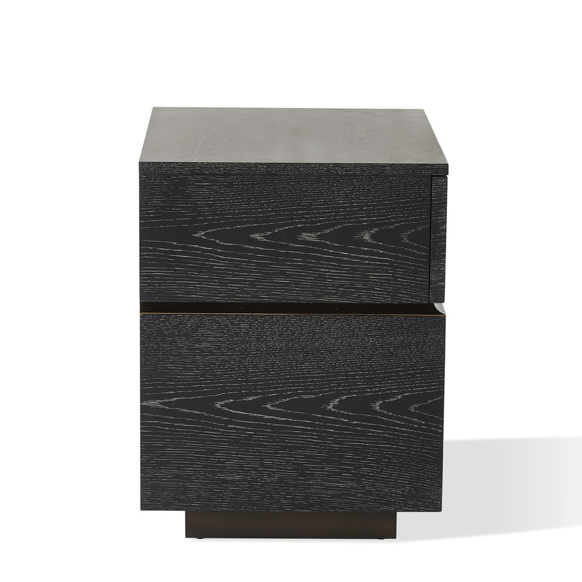 Global Views Brazil Bedside Chest-Right-Black Cerused Oak