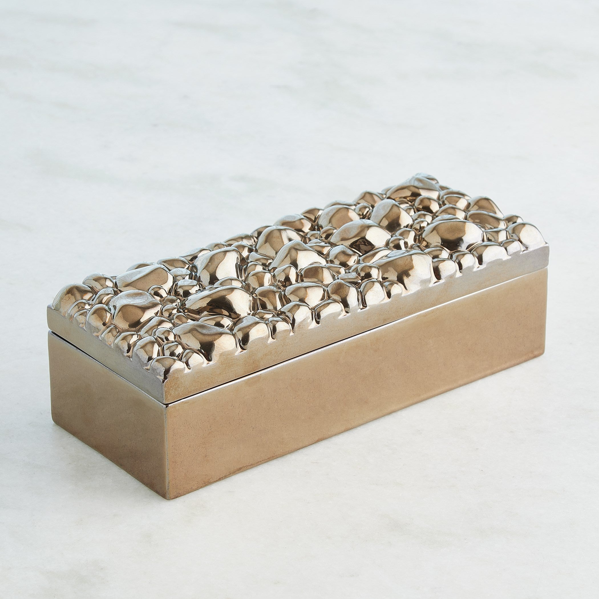 Global Views Pebbles Box Bronze