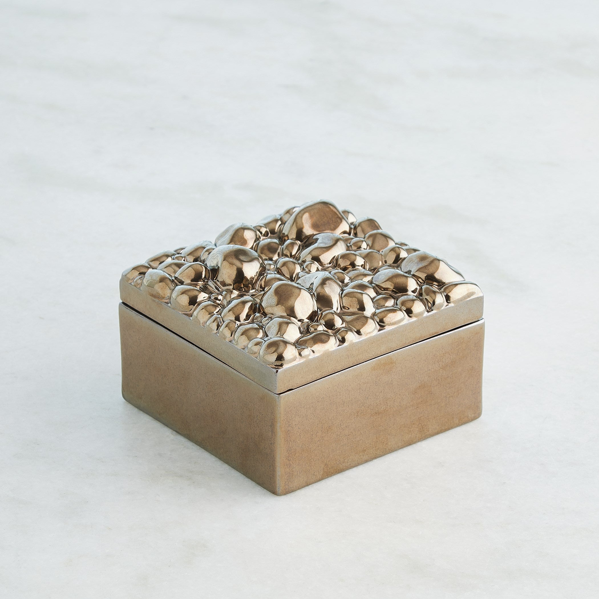 Global Views Pebbles Box Bronze