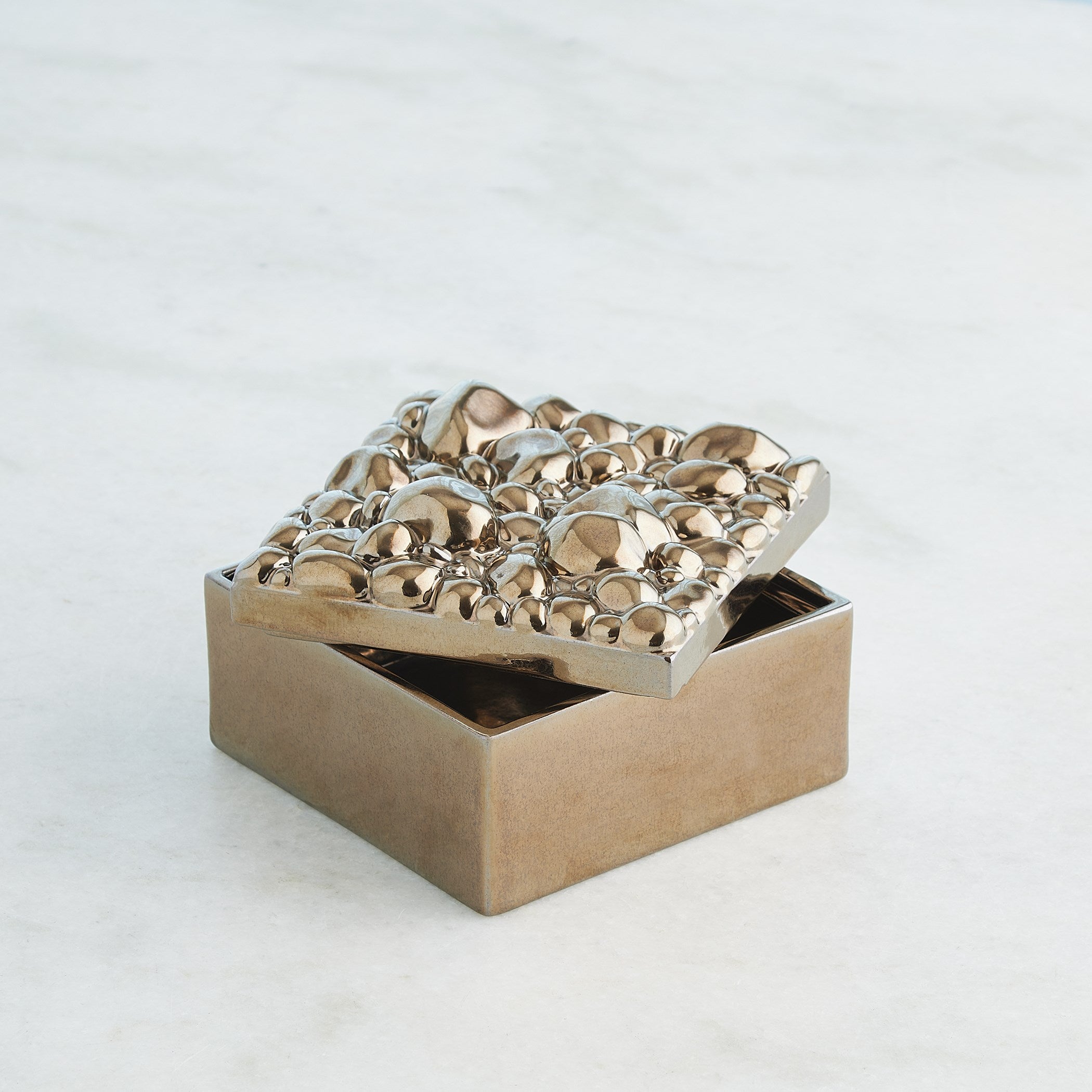 Global Views Pebbles Box Bronze