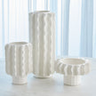 Global Views Frilled Vase Matte White
