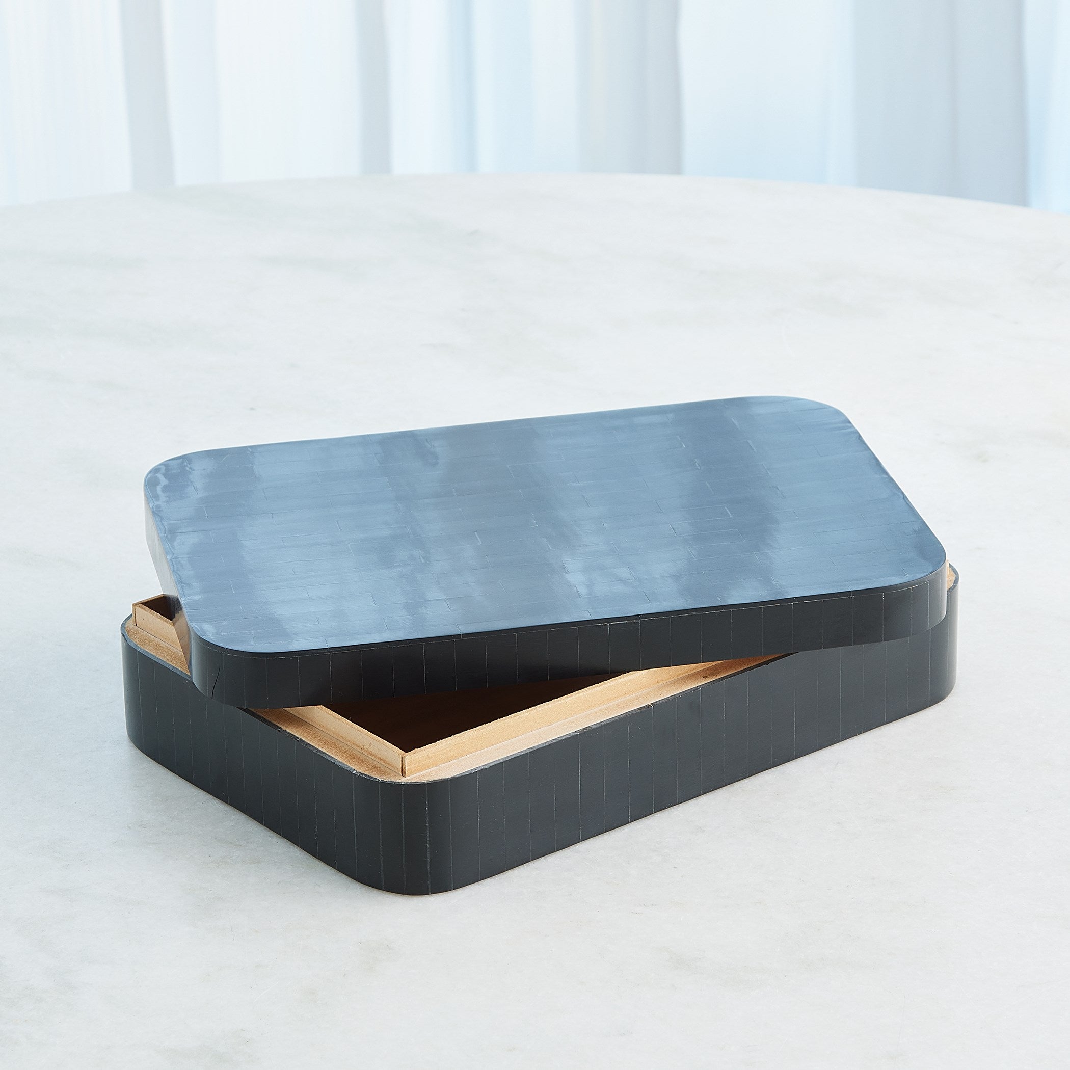 Global Views Super Ellipse Boxes and Tray Black