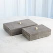 Global Views Posh Boxes and Tray Grey Suede