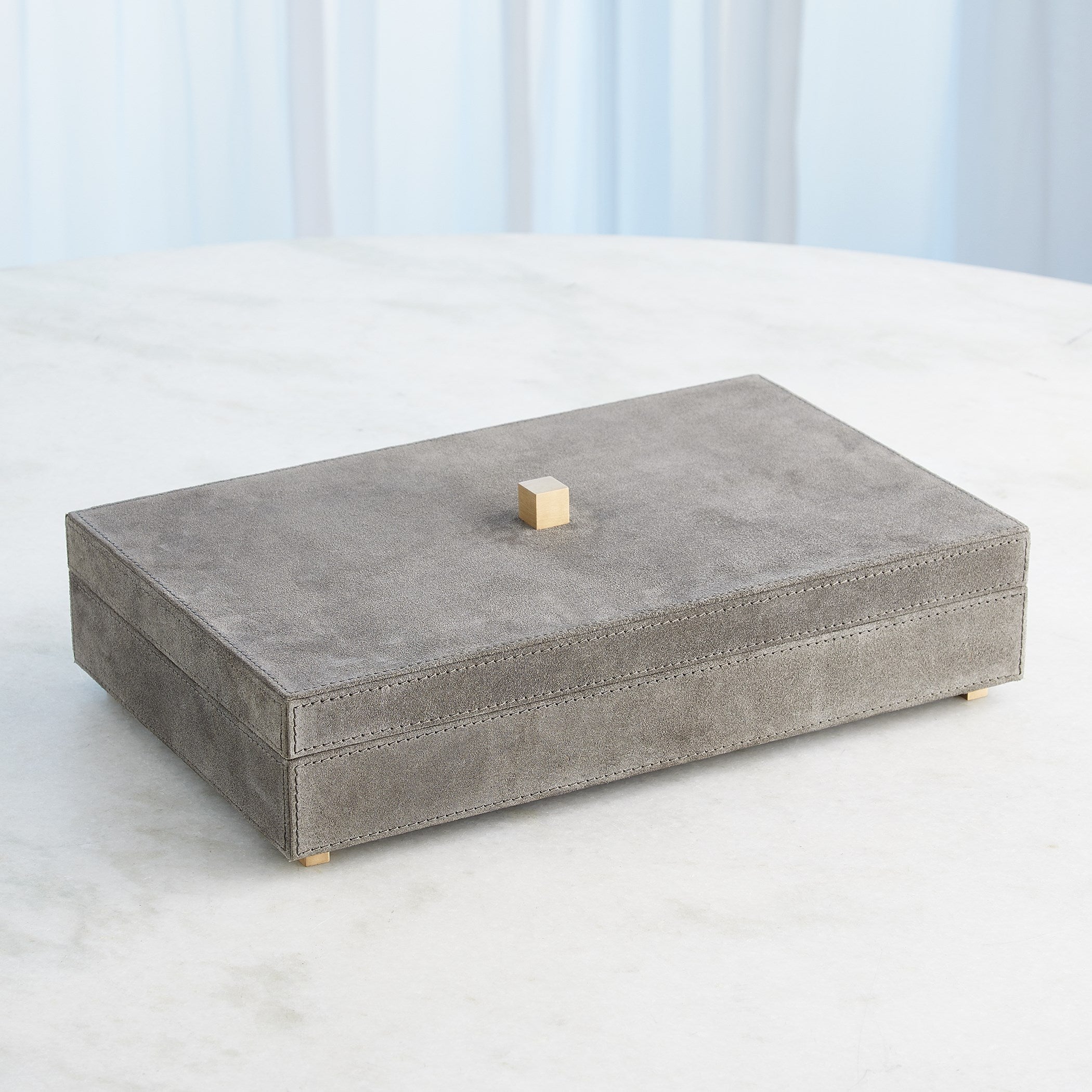 Global Views Posh Boxes and Tray Grey Suede