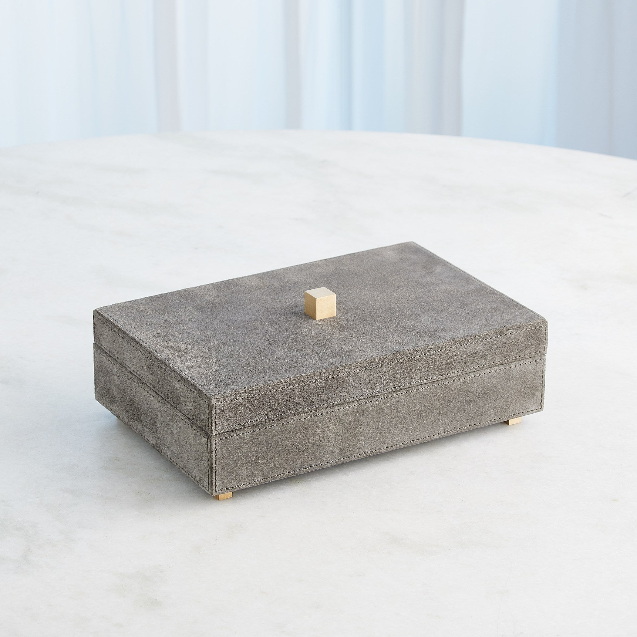 Global Views Posh Boxes and Tray Grey Suede