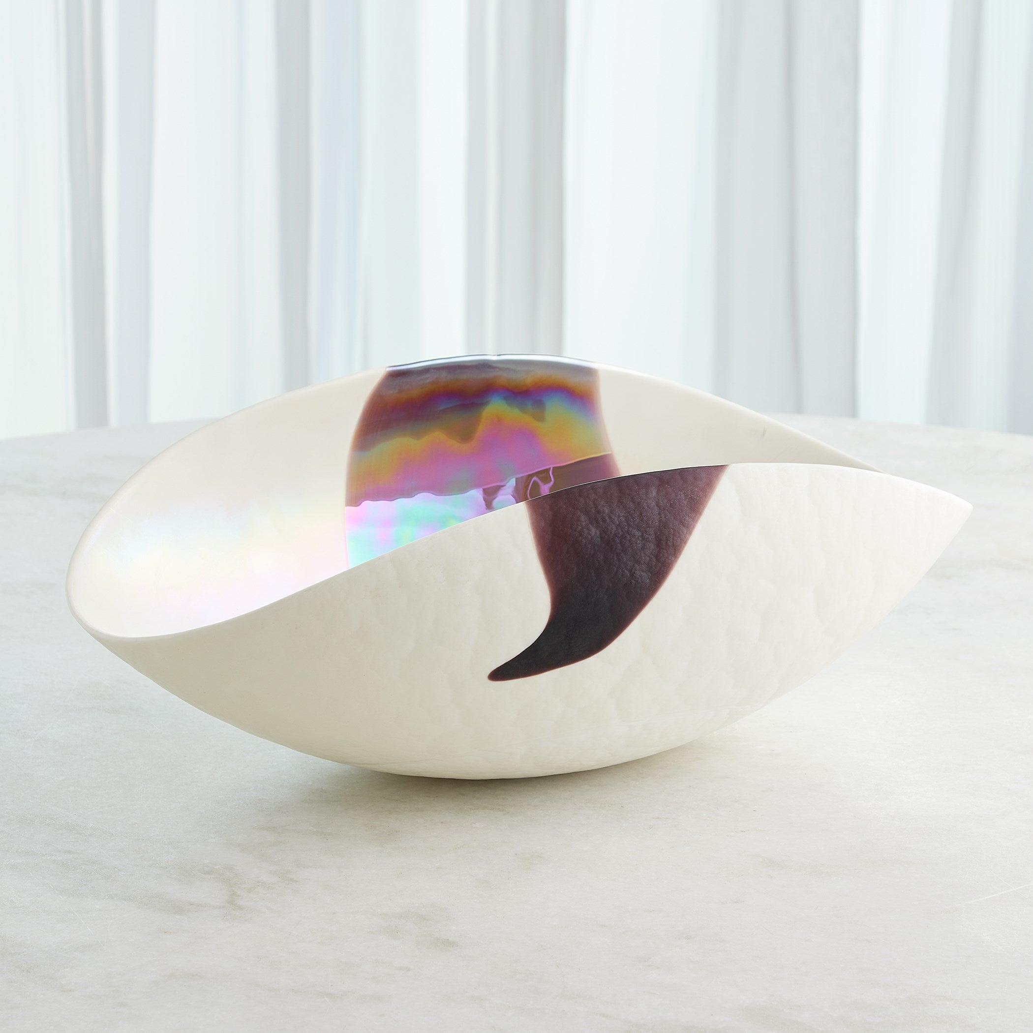 Global Views Mirabelle Bowl Ivory/Plum