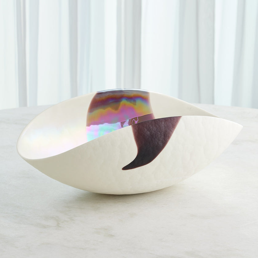 Global Views Mirabelle Bowl Ivory/Plum
