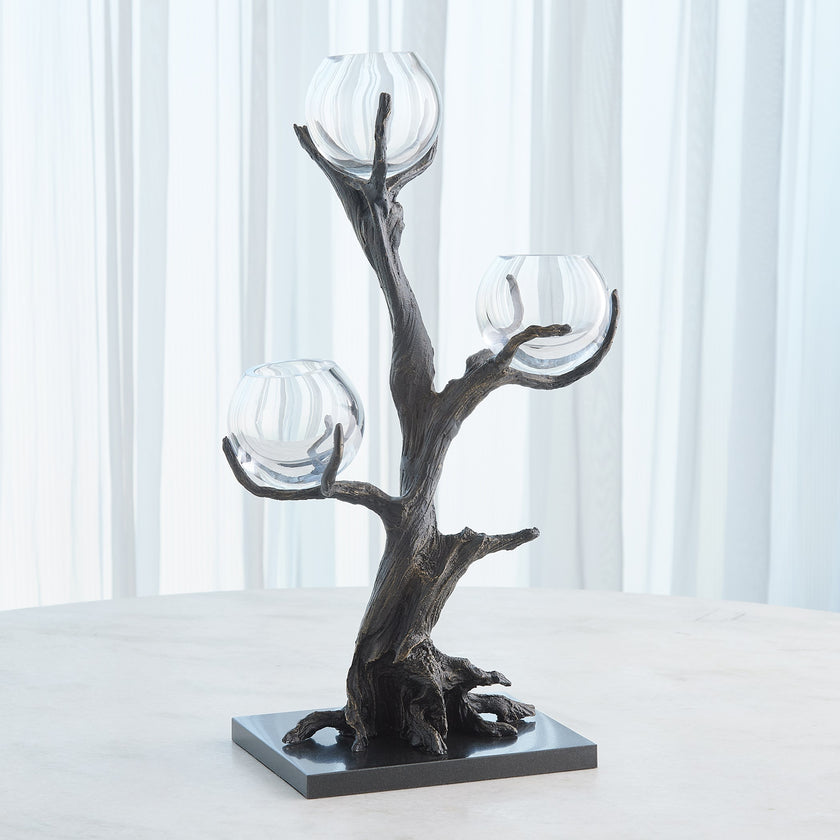 Global Views Monterey Vase Holder Natural Iron