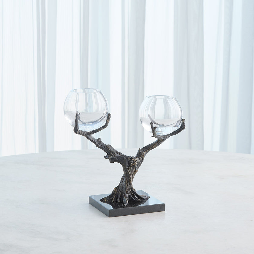 Global Views Monterey Vase Holder Natural Iron