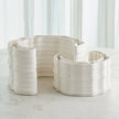 Global Views Crescent Printed Vase Matte White