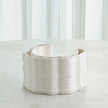 Global Views Crescent Printed Vase Matte White