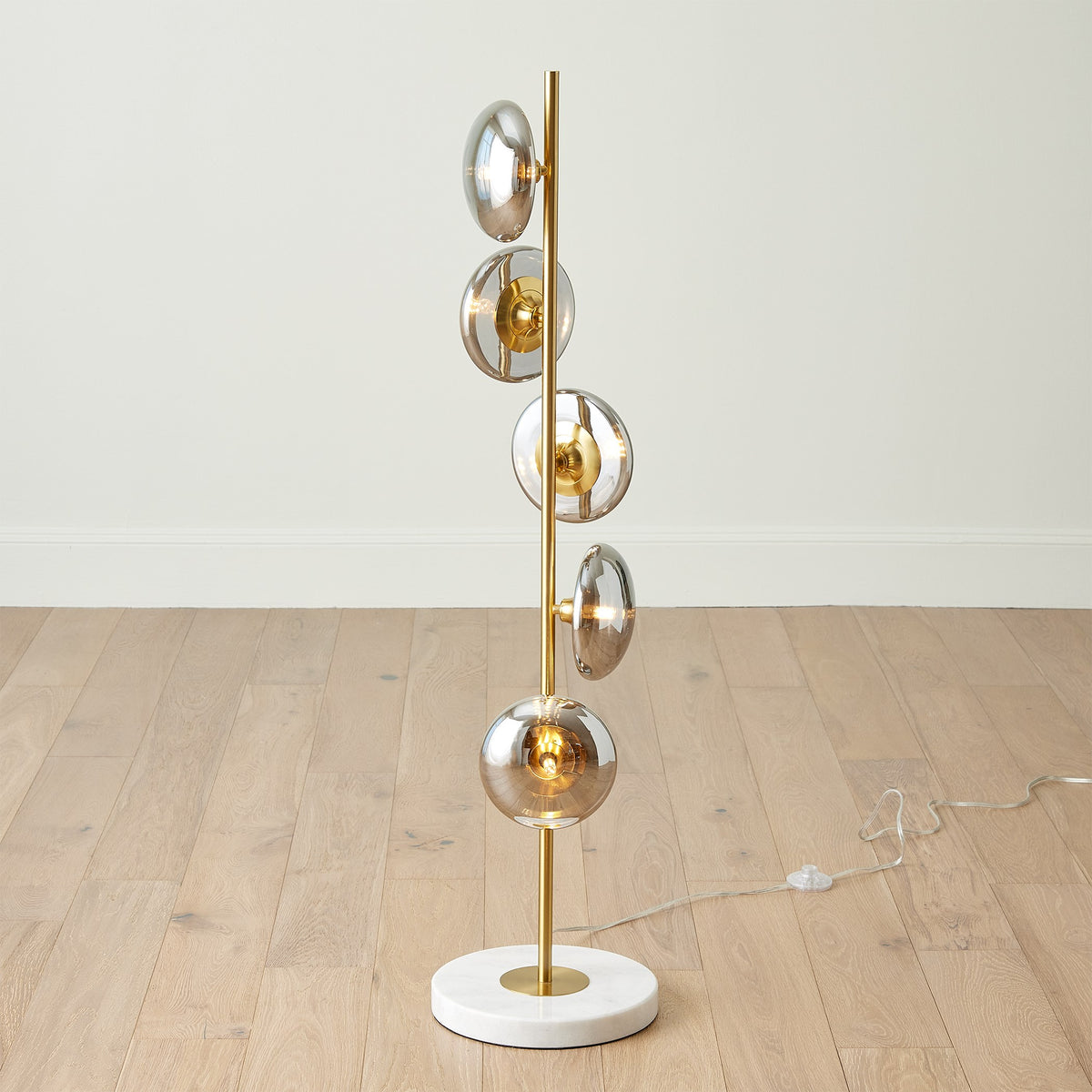 Global Views Stellar Floor Lamp-Smoke/Brass