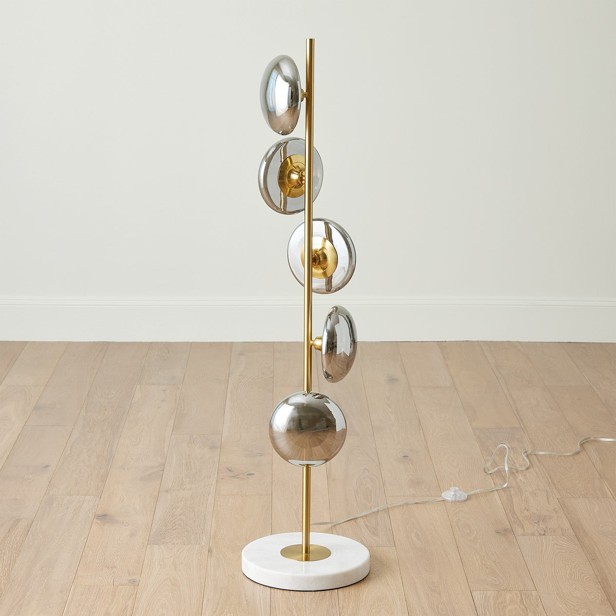 Global Views Stellar Floor Lamp-Smoke/Brass