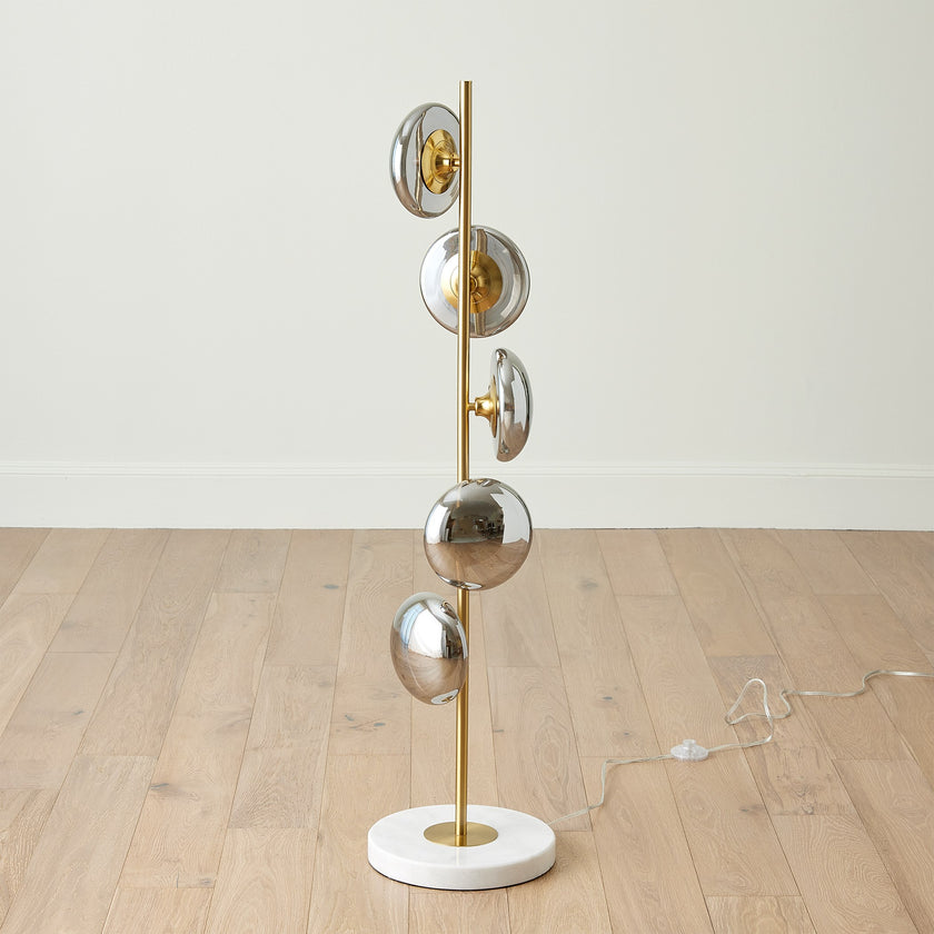 Global Views Stellar Floor Lamp-Smoke/Brass