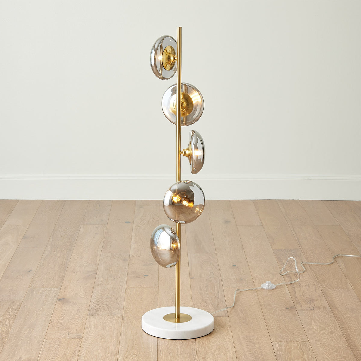 Global Views Stellar Floor Lamp-Smoke/Brass