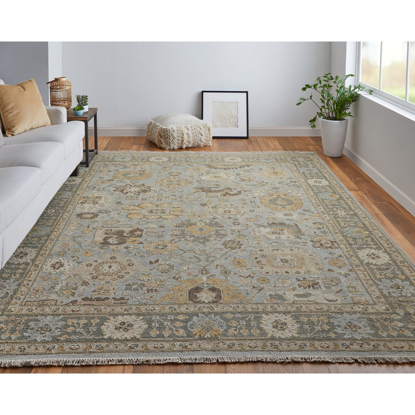 Feizy Corbitt 0612F Traditional Oriental in Blue/Gold/Gray