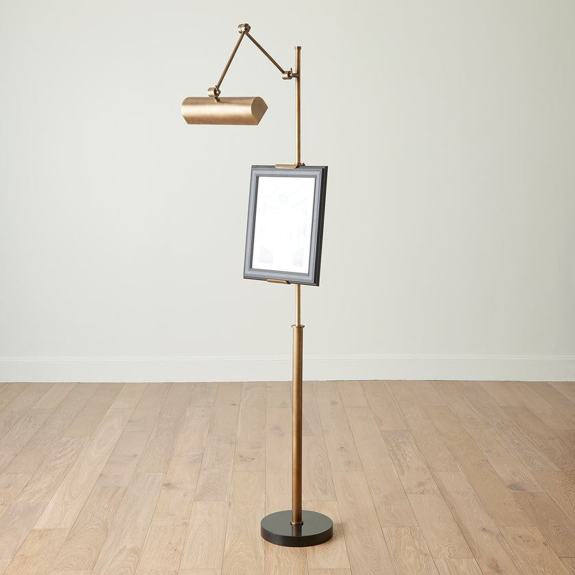 Global Views Display Floor Lamp-Brass