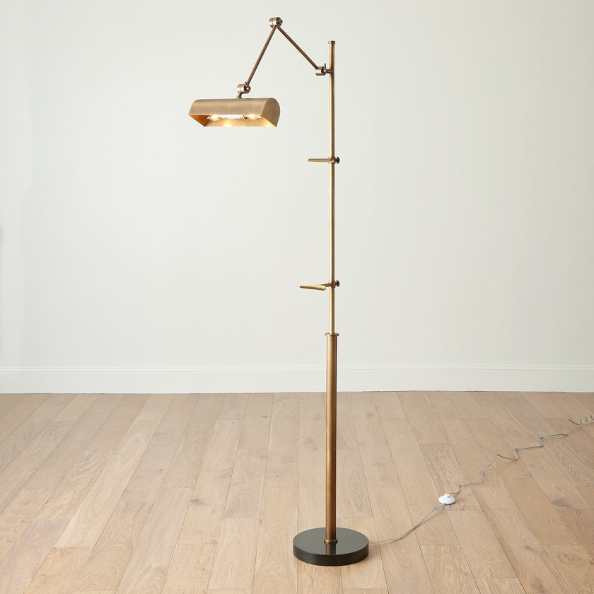 Global Views Display Floor Lamp-Brass
