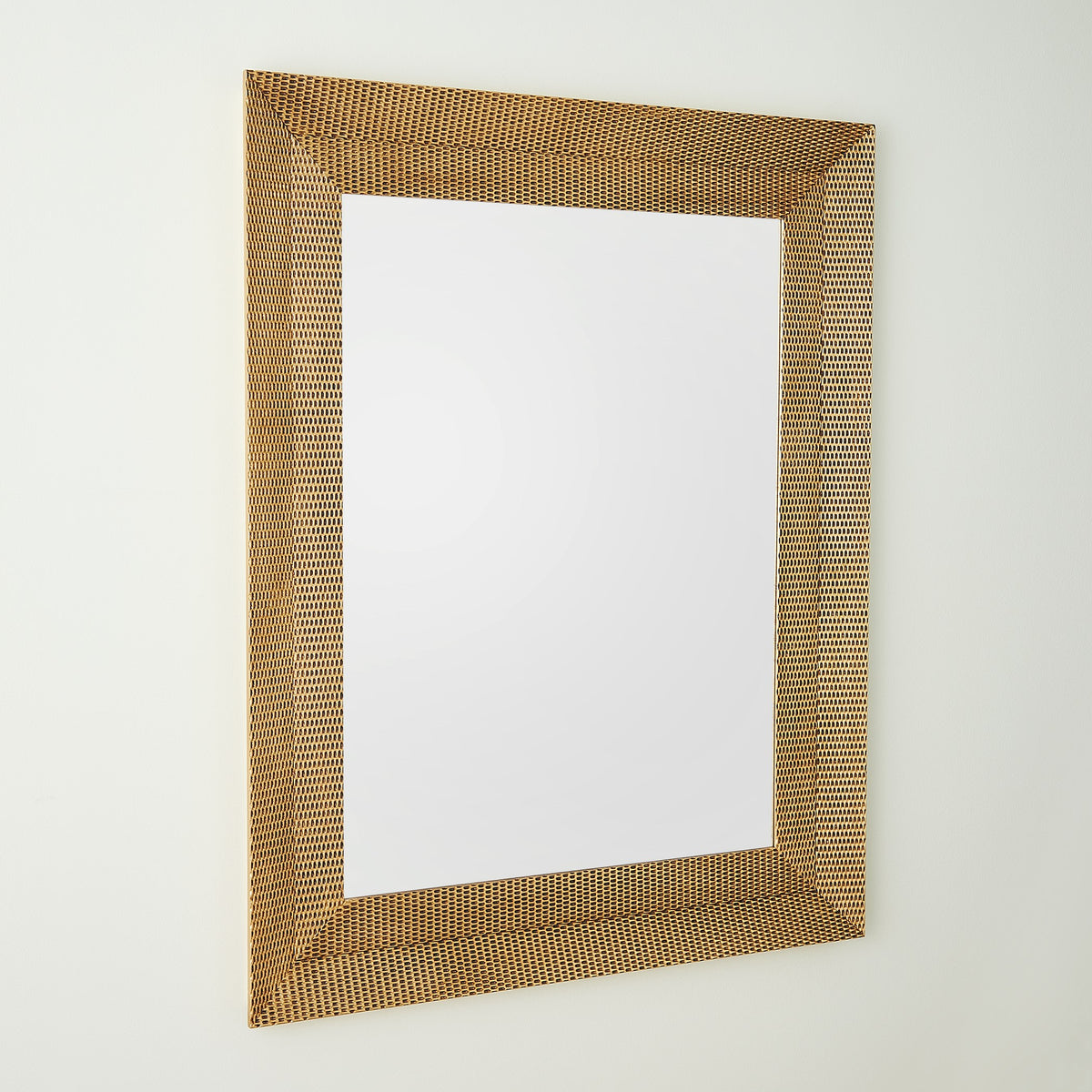Global Views Delicate Basketweave Mirror-Gold