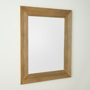 Global Views Delicate Basketweave Mirror-Gold