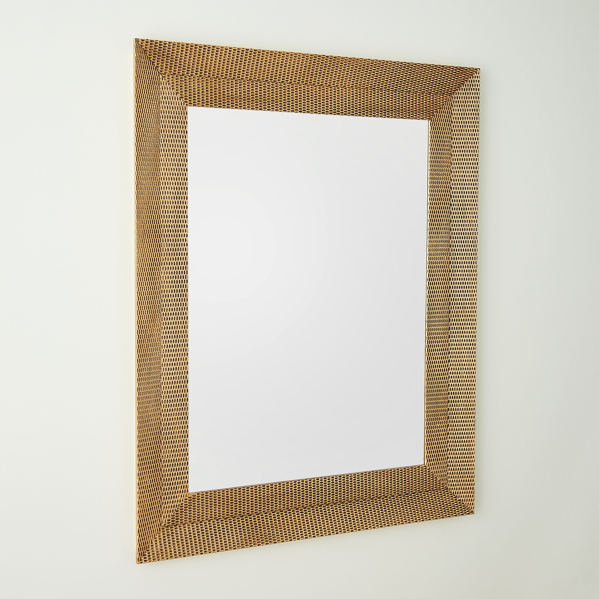 Global Views Delicate Basketweave Mirror-Gold