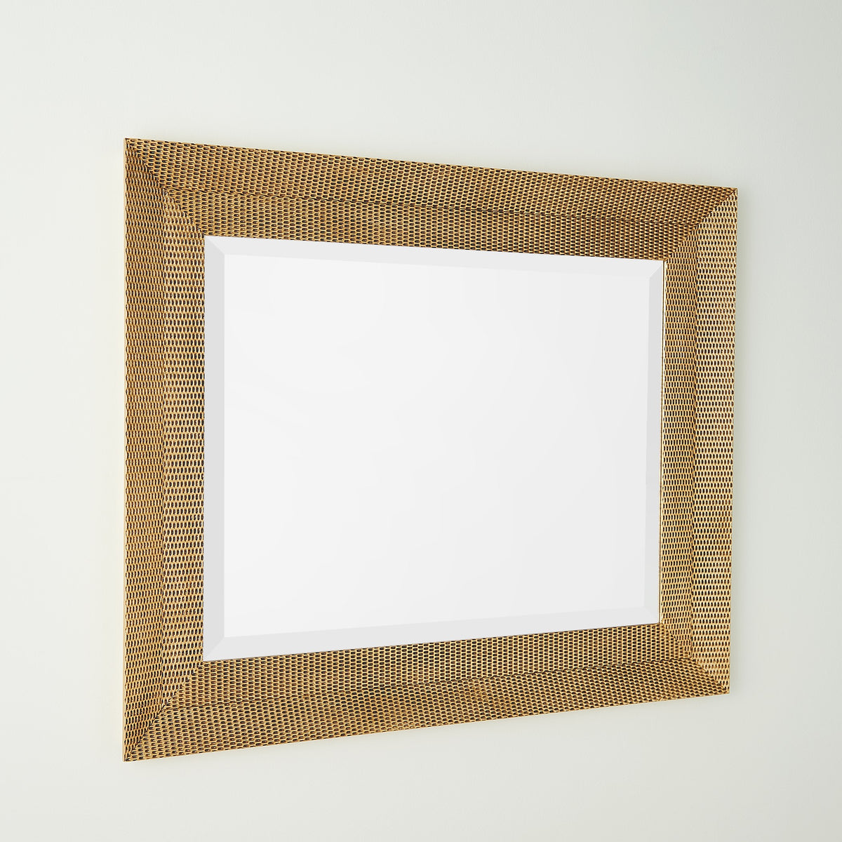 Global Views Delicate Basketweave Mirror-Gold