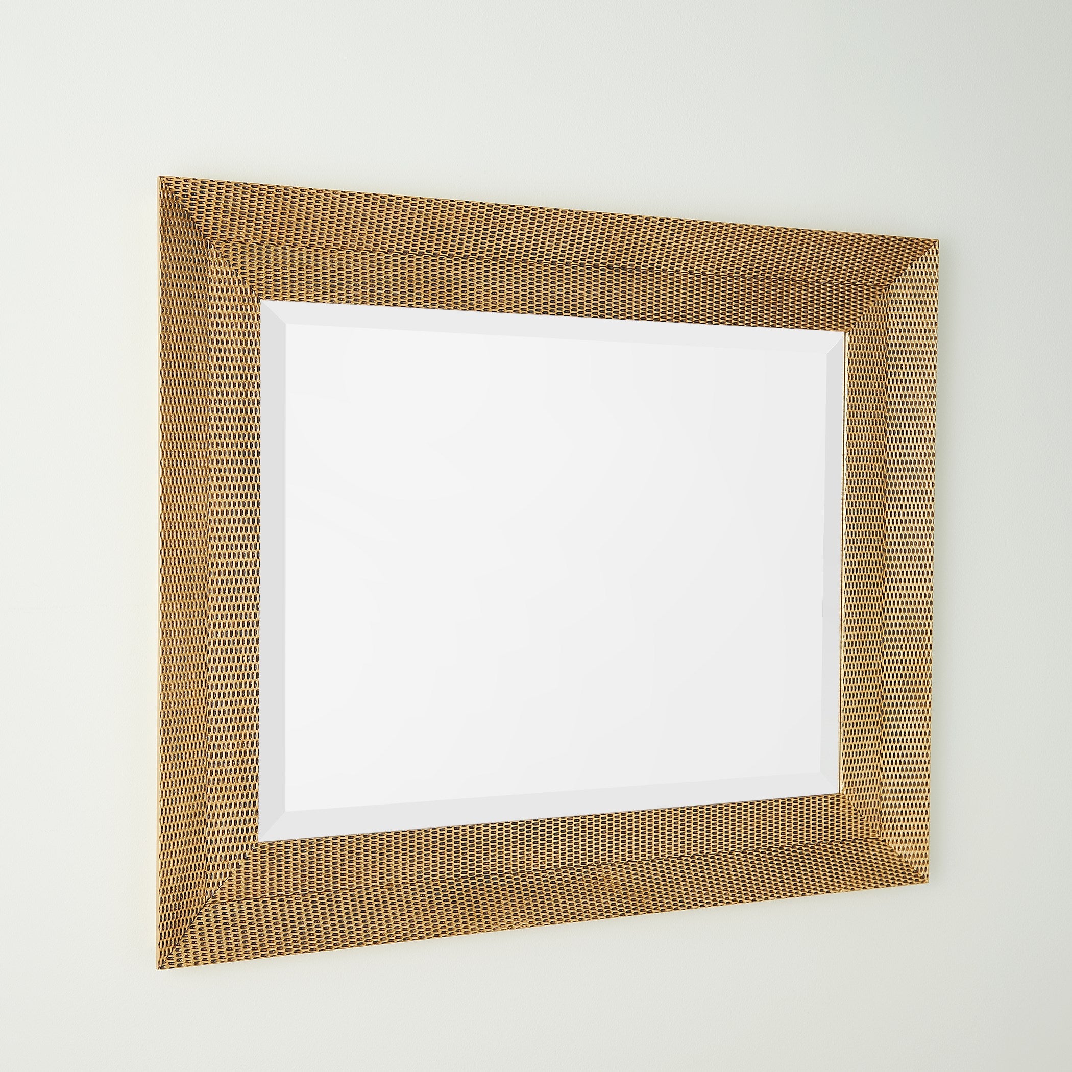 Global Views Delicate Basketweave Mirror-Gold
