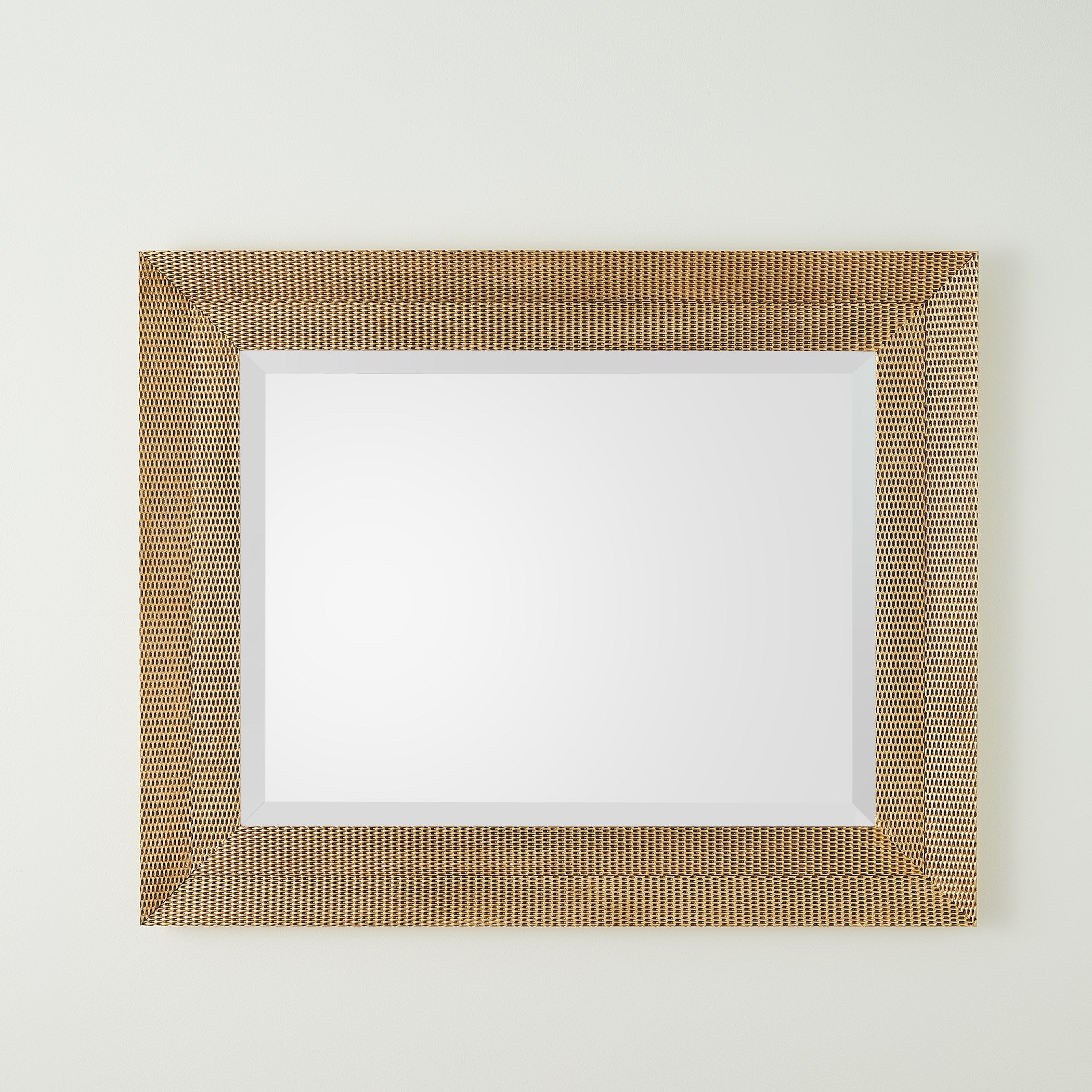 Global Views Delicate Basketweave Mirror-Gold