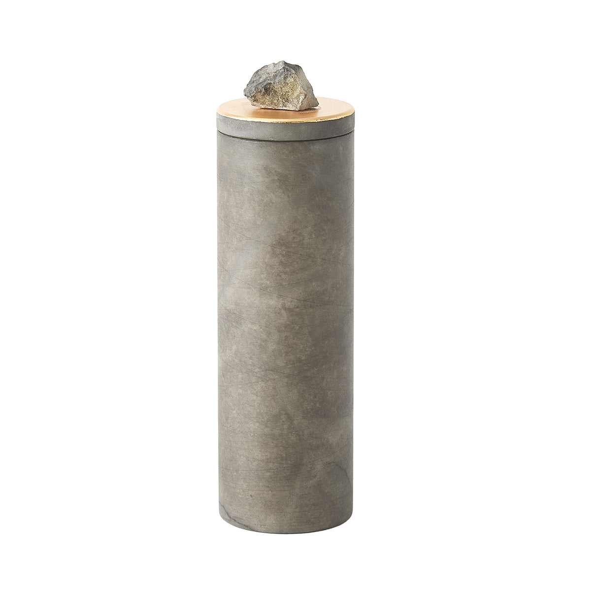 Global Views Quarry Jar Grey/Gold Leaf