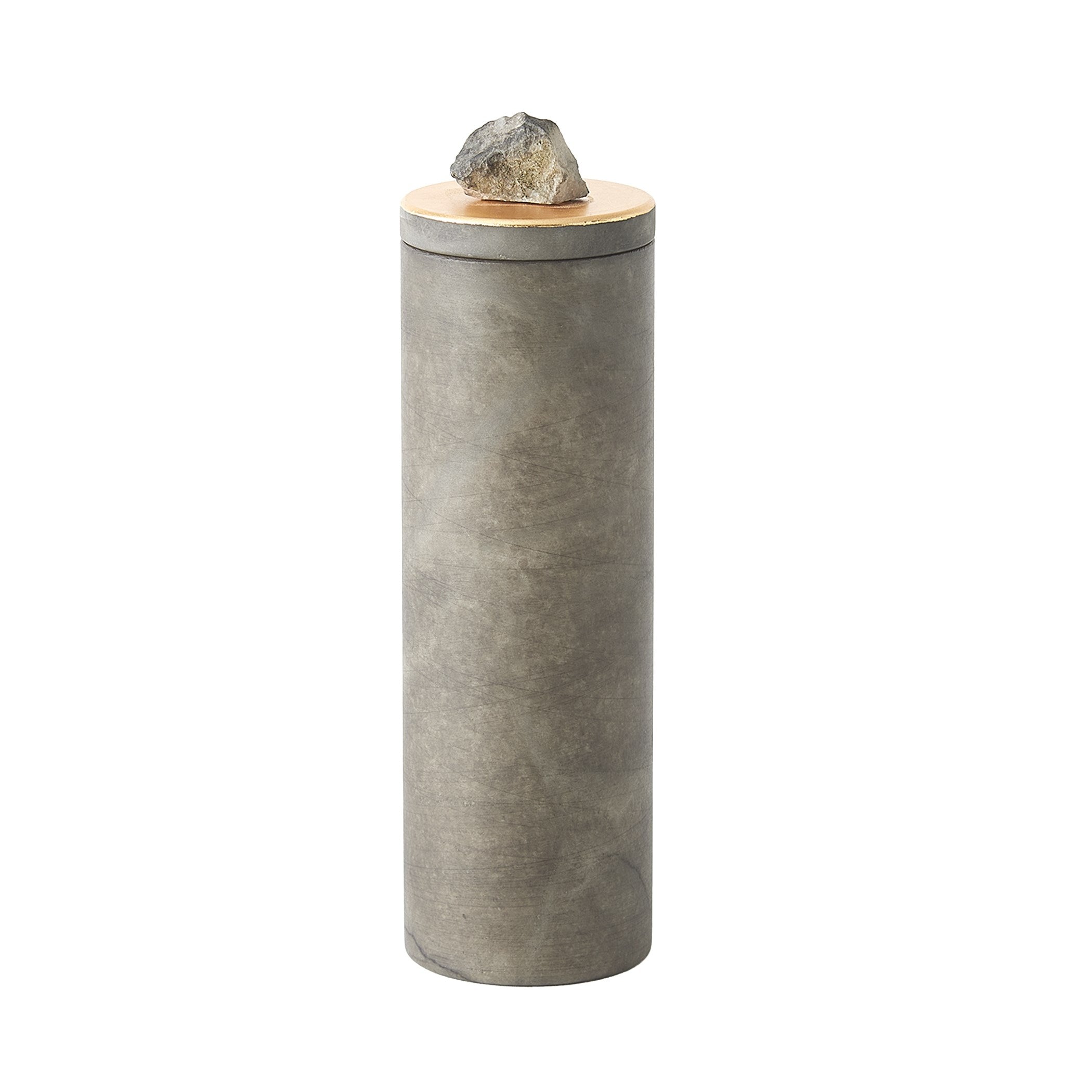 Global Views Quarry Jar Grey/Gold Leaf