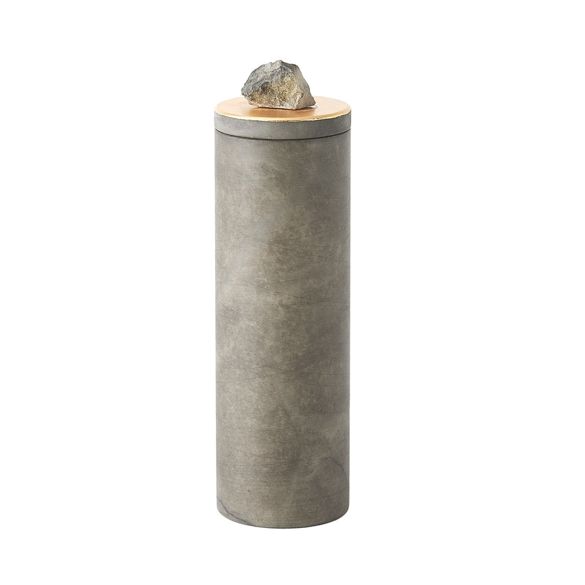 Global Views Quarry Jar Grey/Gold Leaf