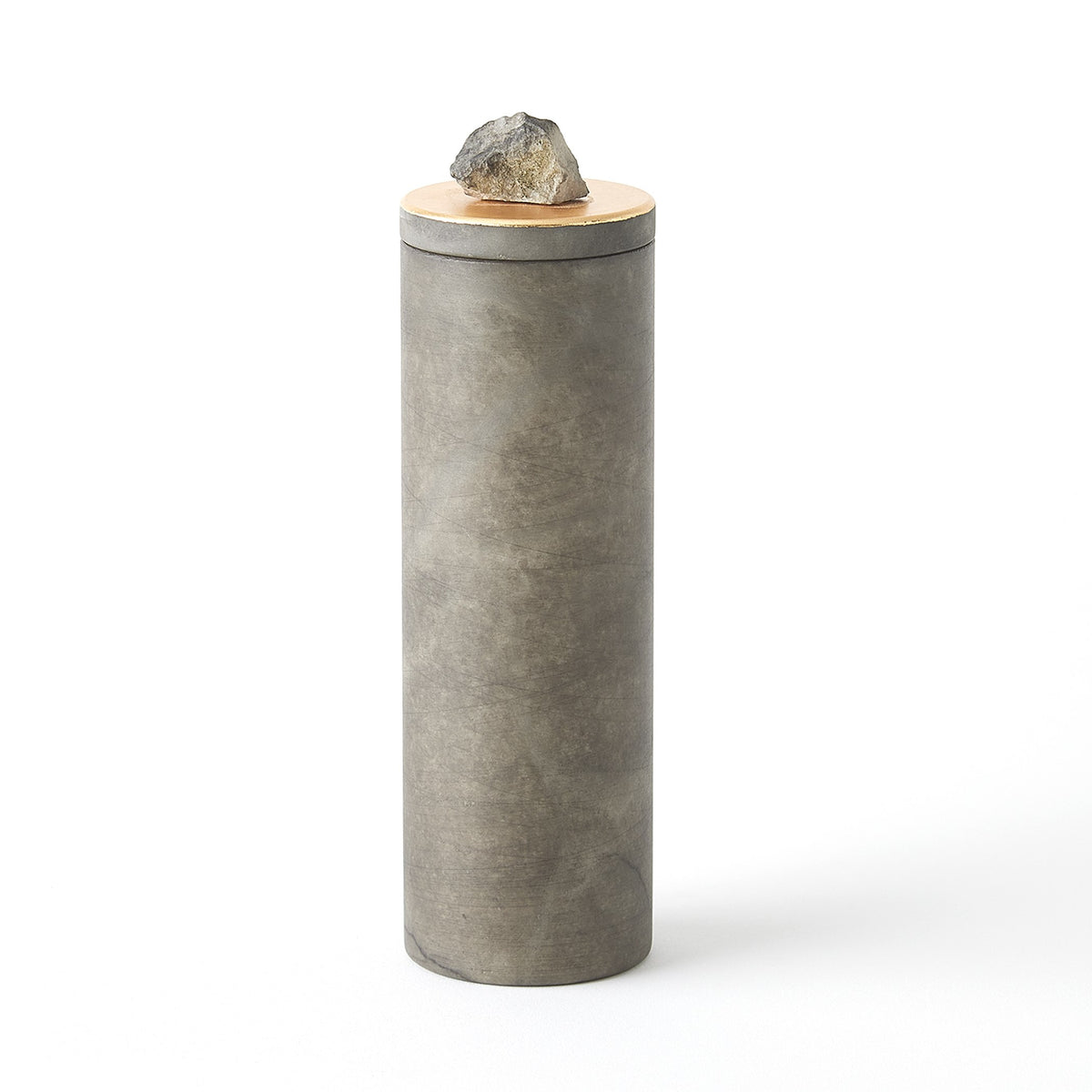 Global Views Quarry Jar Grey/Gold Leaf