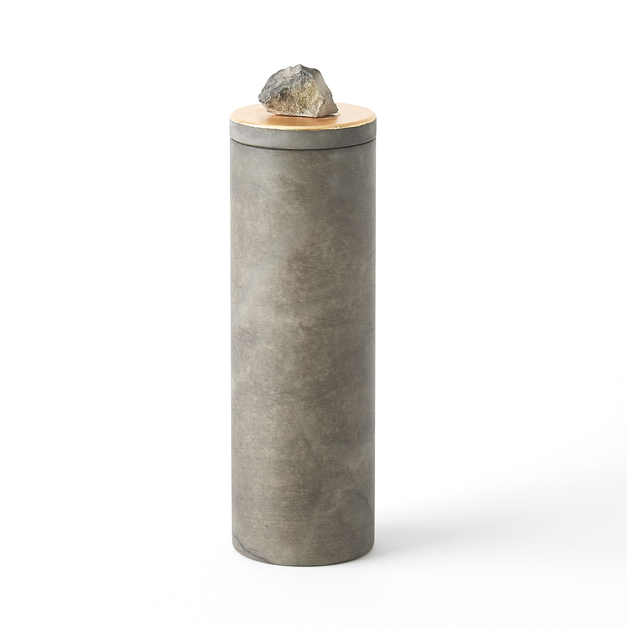 Global Views Quarry Jar Grey/Gold Leaf