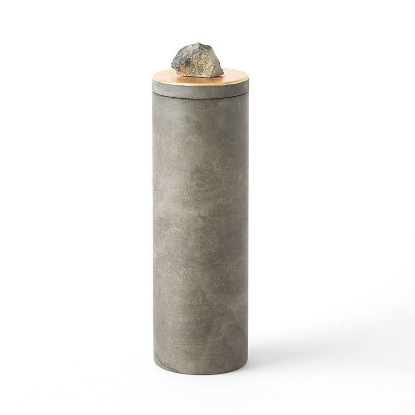 Global Views Quarry Jar Grey/Gold Leaf