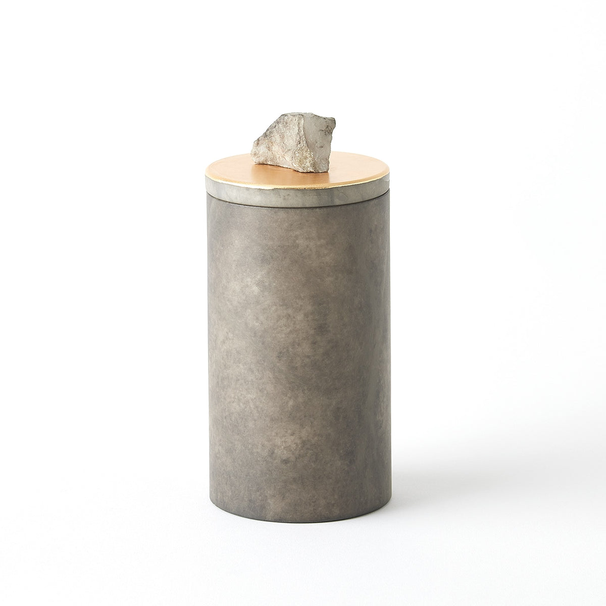 Global Views Quarry Jar Grey/Gold Leaf