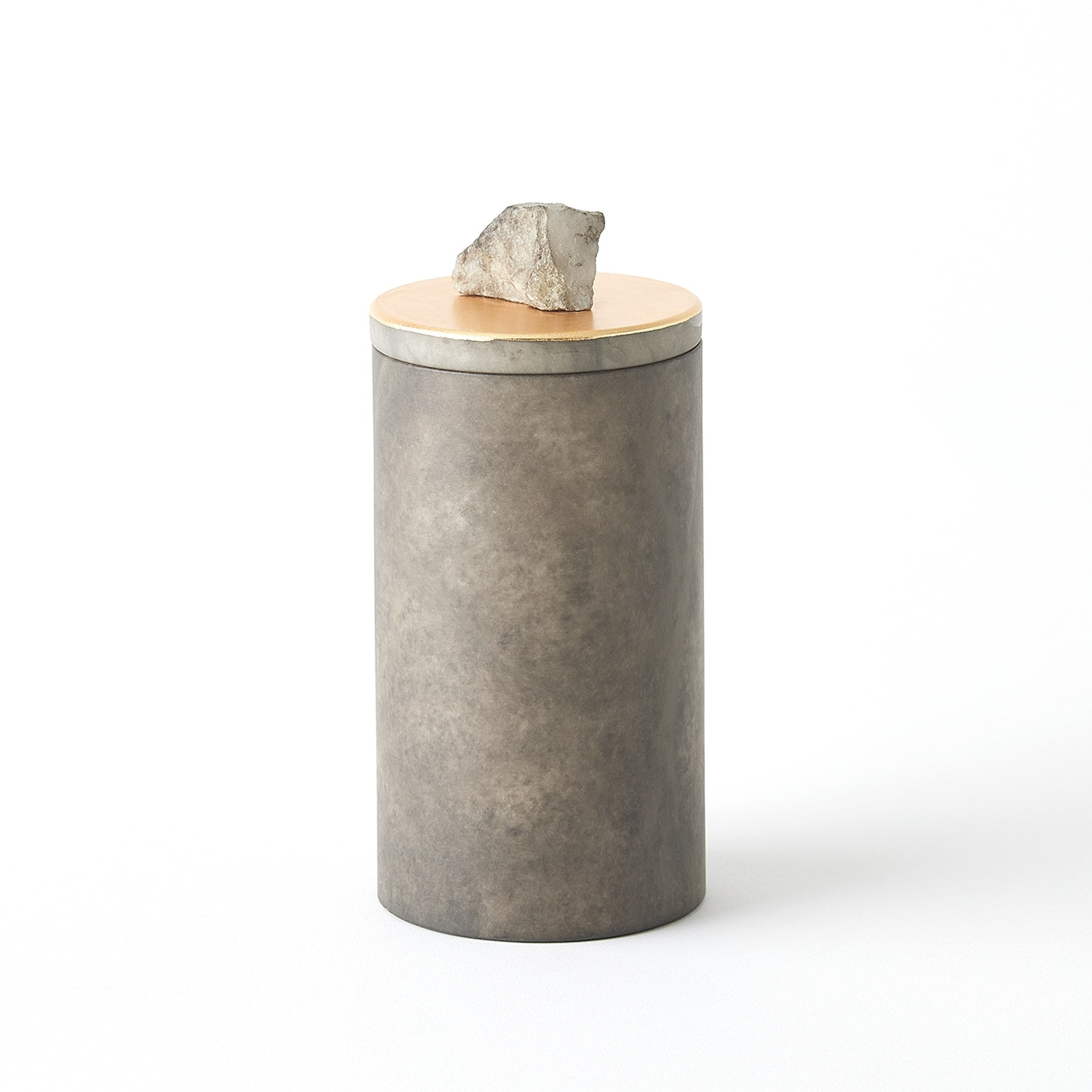 Global Views Quarry Jar Grey/Gold Leaf