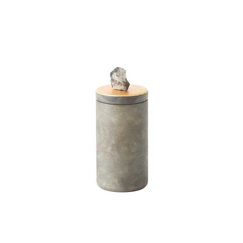Global Views Quarry Jar Grey/Gold Leaf