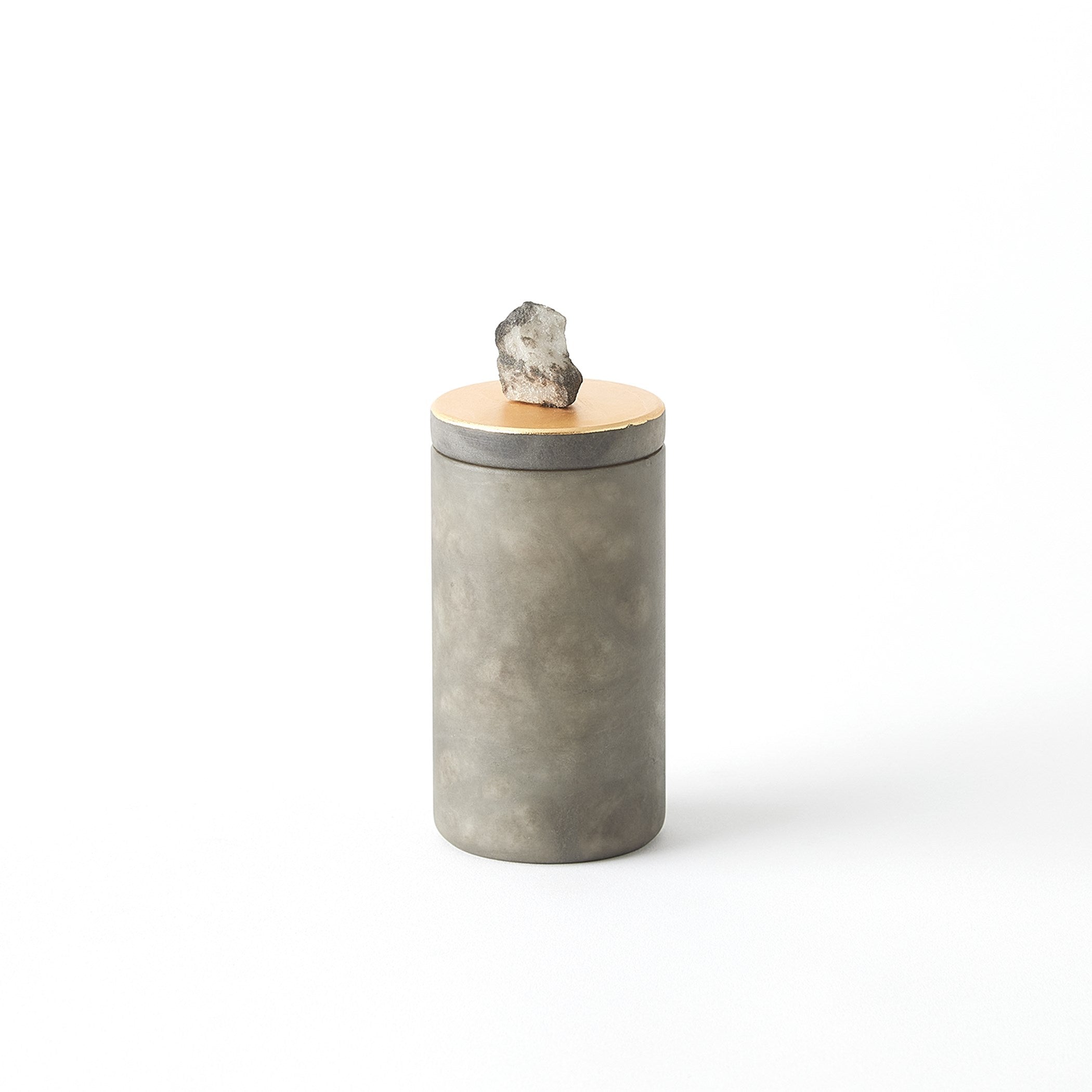 Global Views Quarry Jar Grey/Gold Leaf