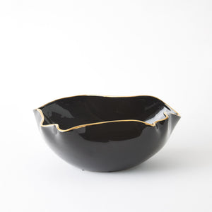 Global Views Currents Bowl Black/Gold